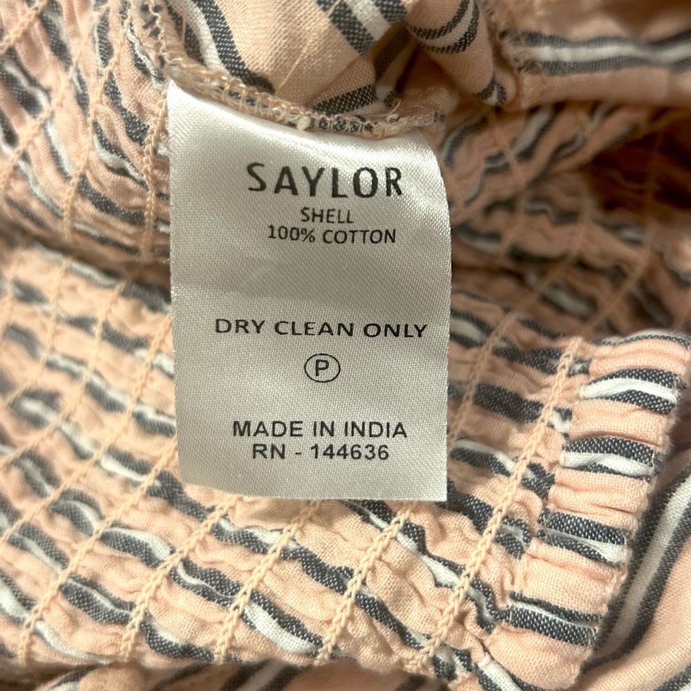 SAYLOR Smocked Pink & Gray Striped Skirt & Top Set - Picture 10 of 11
